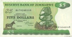 5 Dollars ZIMBABWE  1983 P.02c SPL