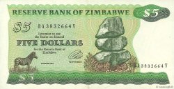 5 Dollars ZIMBABWE  1993 P.02d TTB