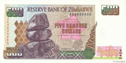 500 Dollars ZIMBABWE  2001 P.11a NEUF