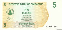 5 Dollars ZIMBABWE  2006 P.38 FDC