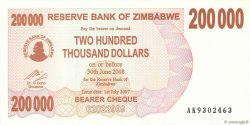 200000 Dollars ZIMBABWE  2007 P.49 UNC