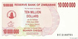 10 Millions Dollars ZIMBABWE  2008 P.55b FDC