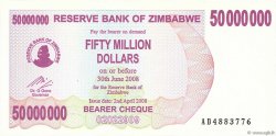 50 Millions Dollars ZIMBABWE  2008 P.57 FDC