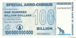 100 Billions Dollars ZIMBABWE  2008 P.64 FDC