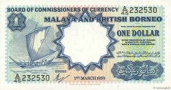 1 Dollar MALAISIE et BORNEO BRITANNIQUE  1959 P.08a SUP+