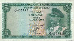 5 Ringgit - 5 Dollars BRUNEI  1967 P.02a F
