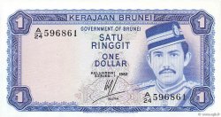 1 Ringgit - 1 Dollar BRUNEI  1982 P.06b UNC