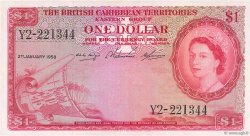 1 Dollar EAST CARIBBEAN STATES  1958 P.07b XF-
