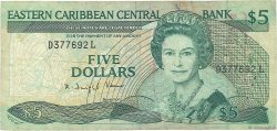 5 Dollars CARIBBEAN   1988 P.22l2 G