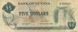 5 Dollars GUIANA  1966 P.22b F+