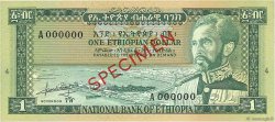 1 Dollar Spécimen ETIOPIA  1966 P.25s q.FDC