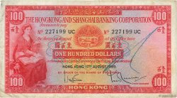 100 Dollars HONG KONG  1959 P.183a q.MB