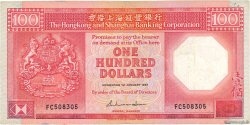 100 Dollars HONG KONG  1987 P.194a F