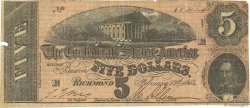 5 Dollars 美利堅聯盟國  1864 P.67 F