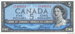 5 Dollars CANADA  1954 P.077a UNC-
