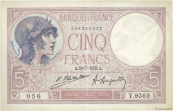 5 Francs FEMME CASQUÉE FRANKREICH  1922 F.03.06 SS