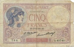 5 Francs FEMME CASQUÉE FRANCE  1931 F.03.15 G