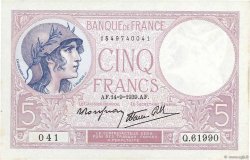 5 Francs FEMME CASQUÉE modifié  FRANCIA  1939 F.04.08