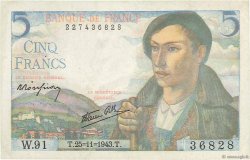 5 Francs BERGER FRANCIA  1943 F.05.04 BB