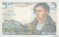 5 Francs BERGER FRANCE  1947 F.05.07 XF
