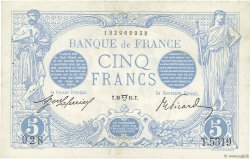 5 Francs BLEU FRANCIA  1915 F.02.26 q.SPL