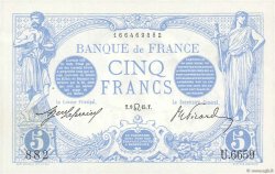 5 Francs BLEU FRANKREICH  1915 F.02.29 fST