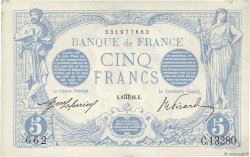 5 Francs BLEU FRANKREICH  1916 F.02.42 VZ+