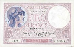 5 Francs FEMME CASQUÉE modifié FRANKREICH  1939 F.04.03 VZ+
