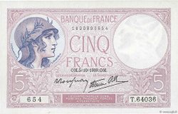 5 Francs FEMME CASQUÉE modifié FRANKREICH  1939 F.04.11