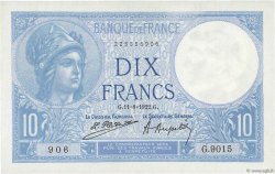 10 Francs MINERVE FRANKREICH  1922 F.06.06