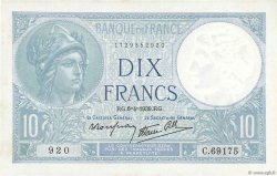 10 Francs MINERVE modifié FRANKREICH  1939 F.07.02