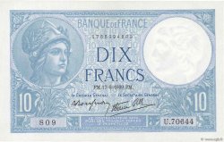 10 Francs MINERVE modifié FRANCIA  1939 F.07.05 AU
