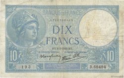 10 Francs MINERVE modifié FRANCE  1939 F.07.01 TB