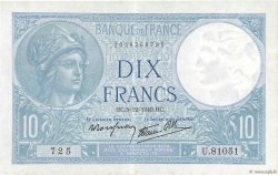 10 Francs MINERVE modifié FRANCIA  1940 F.07.23 EBC