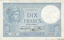 10 Francs MINERVE modifié FRANCE  1941 F.07.28 VF