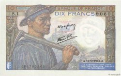 10 Francs MINEUR FRANCIA  1941 F.08.01 q.FDC