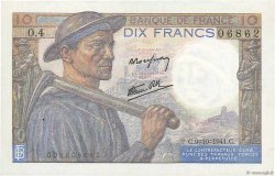 10 Francs MINEUR FRANKREICH  1941 F.08.02 fVZ