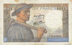 10 Francs MINEUR FRANCE  1942 F.08.04 F