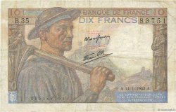 10 Francs MINEUR FRANCE  1943 F.08.07 G