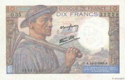 10 Francs MINEUR FRANCE  1943 F.08.07