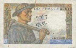 10 Francs MINEUR FRANKREICH  1943 F.08.08 SS