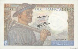 10 Francs MINEUR FRANKREICH  1944 F.08.11