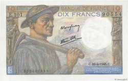 10 Francs MINEUR FRANKREICH  1945 F.08.14 ST