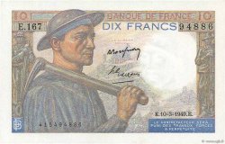 10 Francs MINEUR FRANKREICH  1949 F.08.20 fST+