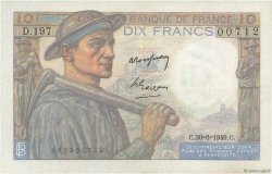 10 Francs MINEUR FRANCIA  1949 F.08.22 MBC