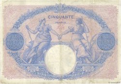 50 Francs BLEU ET ROSE FRANCE  1909 F.14.22 VF-