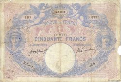 50 Francs BLEU ET ROSE FRANCE  1911 F.14.24 G