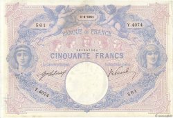 50 Francs BLEU ET ROSE FRANKREICH  1911 F.14.24