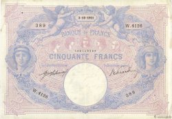 50 Francs BLEU ET ROSE FRANCIA  1911 F.14.24 MBC
