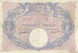 50 Francs BLEU ET ROSE FRANCE  1912 F.14.25